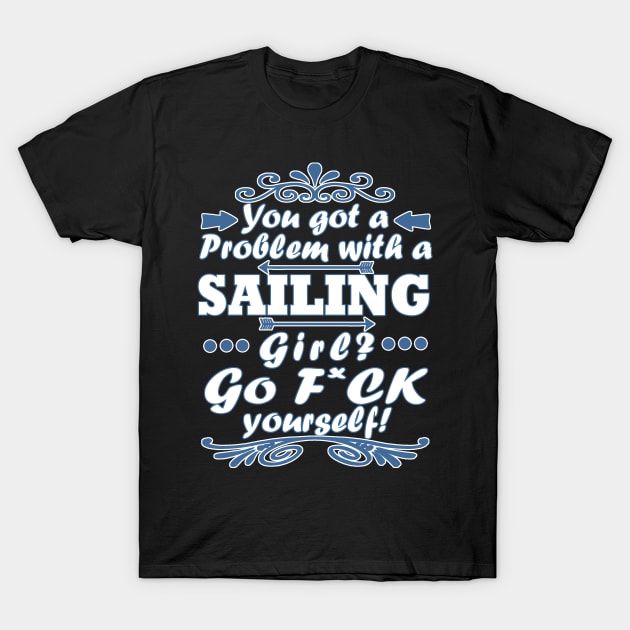 Sailing Sailboat Sea Women Girls Captain T-Shirt by FindYourFavouriteDesign